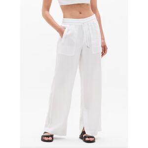 Athleta Retreat Linen High Rise Wide Leg Pant, White, Size M Regular, S/658547